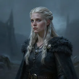 viking seeress. cold atmospheric lighting. highly detailed digital painting by ross tran.