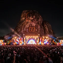 The biggest rock festival in the world at night