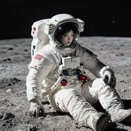 a dead astronaut on the moon grounds.