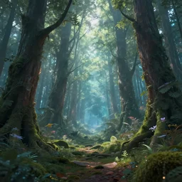 ,inside a magical ethereal forest, highly detailed, 4k, HDR, award-winning,  artstation, octane render