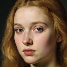 face girl, portrait, beautiful face in detail, big sad eyes, blonde hairstyles, by elena masci by roberto ferri, pieter paul rubens, cycles, colorful