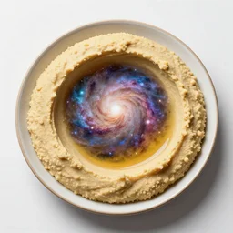a hummus plate that turns into a galaxy, nebula explosion, space photography, hd, 8 k