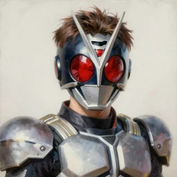 realistic portrait painting of young man as kamen rider, made by michaelangelo, physical painting, sharp focus, digital art, bright colors, fine art, trending on artstation, unreal engine.