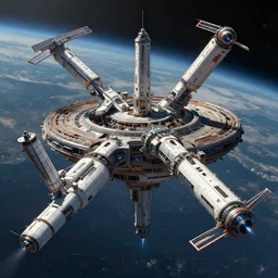 space station of intergalactic trade guild, by Greg Rutkowski and Maciej Kuciara, megastructure, trending on artstation, futuristic, sci-fi digital painting, highly detailed 4K, concept art, octane render