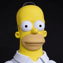 studio portrait of man that looks excactly like homer simpson, lookalike, as if homer simpson came to life, soft light, black background, fine details, close - up, award winning photo by jimmy nelson