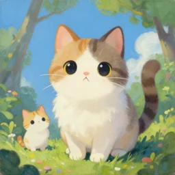 a cute cute cute cat, an illustration by esao andrews, cyril rolando and goro fujita, deviantart, fantasy art, storybook illustration, oil on canvas