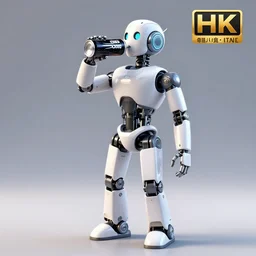 robot drinks energy drink, super realism, best quality, 4 k, full length
