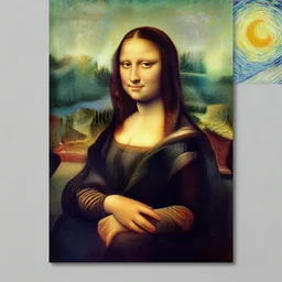 mona lisa in the style of van gogh