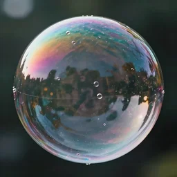 hyperrealistic bubble containing bubbles coloured bright light reflections photograph cinematic 3 5 mm