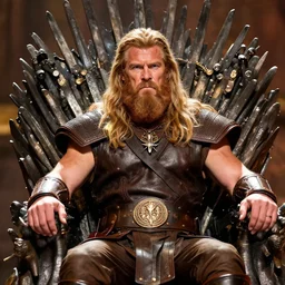 A photo of king conan the barbarian sitting on his throne, award winning photography, sigma 85mm Lens F/1.4, blurred background, perfect faces