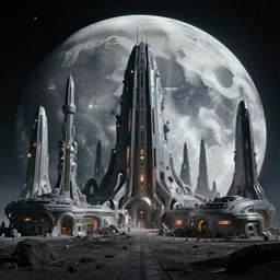alien bases on the moon, dramatic lighting, cinematic, establishing shot, extremly high detail, photorealistic, cinematic lighting, artstation, style by greg rutkowsky