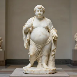 a long wide shot of a marble - statue of a marble chubby jedi on a base in a museum, god - rays, dramatic light, global illumination, radiant light, unreal 5, daz, hyperrealistic, octane render, dynamic lighting, intricate detail, harvest fall vibrancy, cinematic