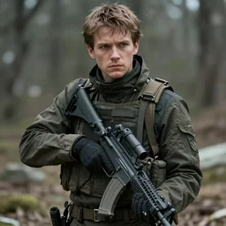movie still of michael biehn as a young solid snake, 3 5 mm
