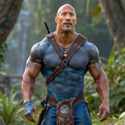 Dwayne Johnson in Avatar 4K quality super realistic