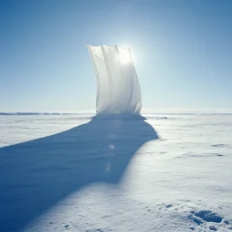the first snow on a young earth, majestic landscape, long shadows, giant white cloth on the horizon, still frame from the voyage of time movie by terrence malick with cinematogrophy of emmanuel lubezki with art direction of giger, arri alexa, ultra wide anamorphic lens, optical flares, 8 k