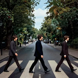 beatles crossing abbey road on lsd, hyper detailed, dramatic lighting, cgsociety, realistic, hyper detailed, insane details, intricate, dramatic lighting, hypermaximalist, golden ratio, rule of thirds, octane render, weta digital, micro details, ultra wide angle, artstation trending, 8 k,