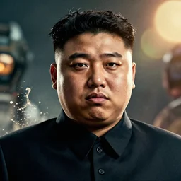 portrait of kim - jong un in gears of war, splash art, movie still, detailed face, cinematic lighting, dramatic, octane render, long lens, shallow depth of field, bokeh, anamorphic lens flare, 8 k, hyper detailed, 3 5 mm film grain