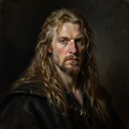 a beautiful portrait of fingolfin, dramatic art chiaroscuro lighting, rules of compostion, great creative ideas, highly detailes dark oil painting, insanely realistic