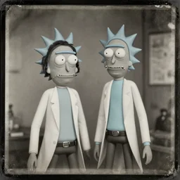 tintype photo of rick and morty, 1 8 8 0 s, 4 k