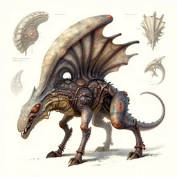 a 1 7 0 0 s bestiary of a unique alien creature, detailed description of certain parts of the creature