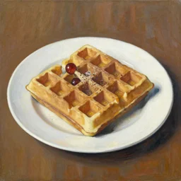 a waffle on a plate still-life eyvind earle norman ackroyd dan witz mark ryden palette knife artwork