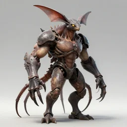 game concept art, muscular, exoskeleton, chiroptera ears, isopod, hyperrealism, fine detail, artstation, cgsociety, zbrush, no background