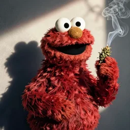 Cookie Monster Muppet on Sesame Street smoking weed