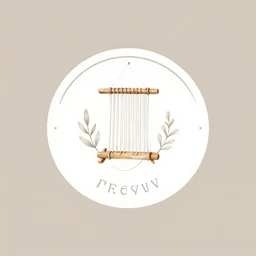 minimalistic logo, round, art, wool, craft, exquisite, premium, plants, loom, etsy, pinterest style