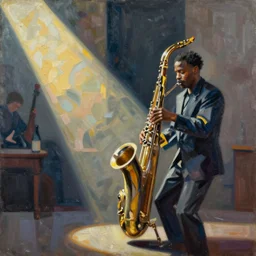 jazz music as depicted by an abstract painting by Stuart Davis