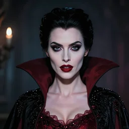 a stunning portrait of Krysten Ritter as Countess Dracula, portrait of Krysten Ritter as a vampiric queen, digital art by Ross Tran and Angel Ganev and Dan Mumford, highly detailed, trending on artstationhq