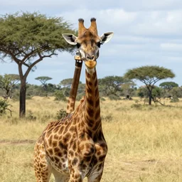a giraffe taking a selfie