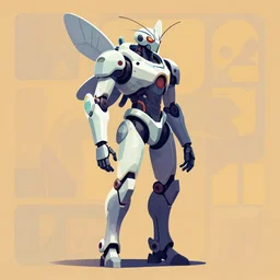 a cel shaded vectorgraphic illustration uncut fullbody sideview portrait render of a simplified streamline designed biomechanical insectoid mecha by subjekt zero. composition and intricate details by igor goryunov. lowbrow colors. polished. background by ø - cult. heavily stylized by subjekt zero. 3 d by ben ridgway - h 7 6 8