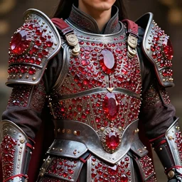 photo of a warrior with ruby encrusted armour, highly detailed, 8 k, hdr smooth, sharp focus, high resolution, award - winning photo, dslr, 5 0 mm