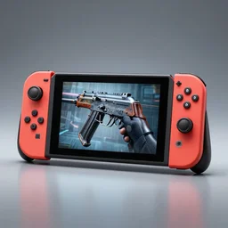 ak - 4 7 designed by nintendo as a controller for nintendo switch, studio lighting, product photography