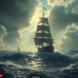 if a sailing ship was a biological predator hunting other ships, by marc simonetti and greg rutkowski, trending on artstation, masterpiece, beautiful illustration, hyper detailed, ultra wide angle, 3 d, cinematic, octane render, 4 k, unreal engine