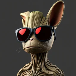 groot rabbit sunglasses by artstation, deviantart, artfol, artbox, cgsociety, gfxartist, artful, zatista, artpal, instagram, blendernation, frank stella, beeple, giger, kopera, zawadzki, abstract, surrealism, hyperrealism, futurism 4 k, octane