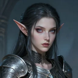 head and shoulders portrait of an eldritch knight, elf, beautiful, female, breastplate, magical, high fantasy, d & d, by artgerm, face details, extremely detailed, digital illustration