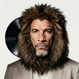 lionel richie with hair made of a vinyl record