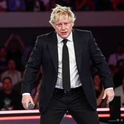 Boris Johnson WWE entrance, photorealistic
