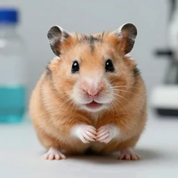 angry hamster couldn’t care less about his ex lab,