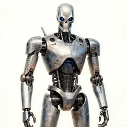 a robot that has resemblance to a t 8 0 0 terminator, yusuke murata style, detailed, coherence, well drawn,