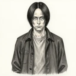 jack torrance drawn in the style of junji ito