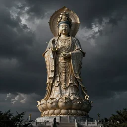 guanyin of nanshan. by konstantin razumov, chiaroscuro, highly detailded