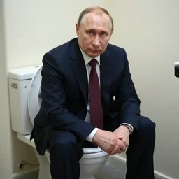 vladimir putin sitting on a toilet, 8 k resolution, highly detailed