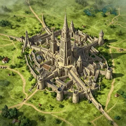 a fantasy map of a great medieval city by jrr tolkien