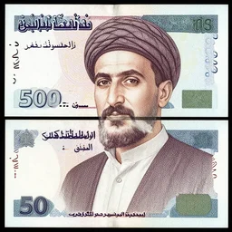 Kurdish man depicted on the Kurdish dollar
