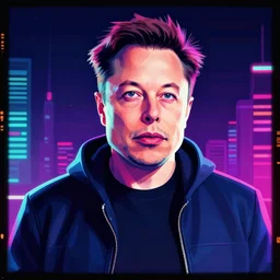 vector elon musk in hoodie, portrait, vaporwave, synthwave, neon, vector graphics, cinematic, volumetric lighting, f 8 aperture, cinematic eastman 5 3 8 4 film, photorealistic