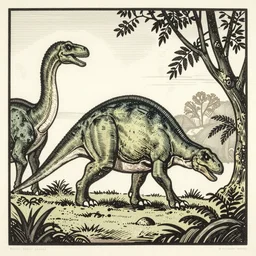 dinosaurs by Edward Bawden, linocut