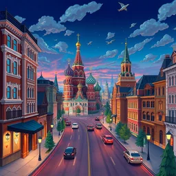 moscow street view panoramic painting animation background art by ralph bakshi by chris sanders by disney lilo and stich