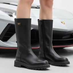 a person wearing boots that look like Lamborghini , ultrafine detail, sharp focus